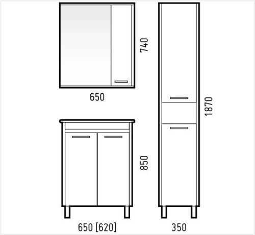 Зеркало-шкаф Corozo Лорена SD-00000294 70х70 подвесной цвет белый/коричневый - фото 2