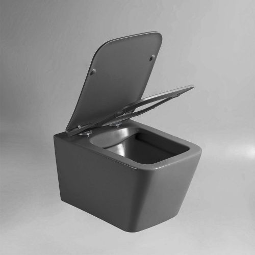 Унитаз подвесной Vincea Q-Line VT1-12MA черный с сиденьем микролифт безободковый душевой смыв - фото 2