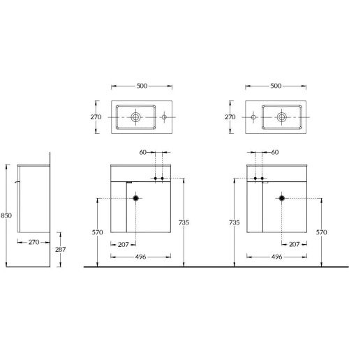 Тумба под раковину Kerama Marazzi GEOMETRICA LAT.50.1\WHT 50х30 подвесная цвет белый - фото 2