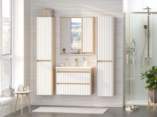 Зеркало-шкаф Brevita Balaton BAL-04075-03-01П 70х80 подвесной цвет белый/бежевый - фото 5