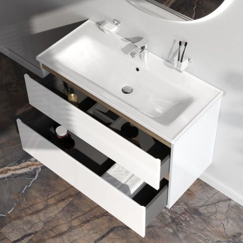 Тумба под раковину Am.Pm X-Joy M85AFHX1002WG 100х40 подвесная цвет белый - фото 4