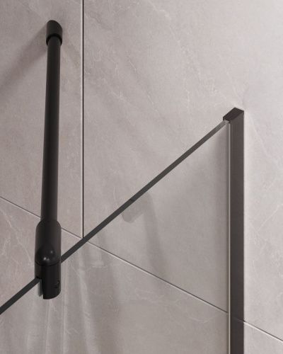 Душевая шторка на ванну Timo T24 70х140 стекло прозрачное профиль черный ориентация универсальная - фото 4