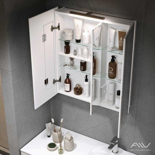 Зеркало-шкаф Alavann Cosmetic ALV0771001 80х80 подвесной цвет белый - фото 2