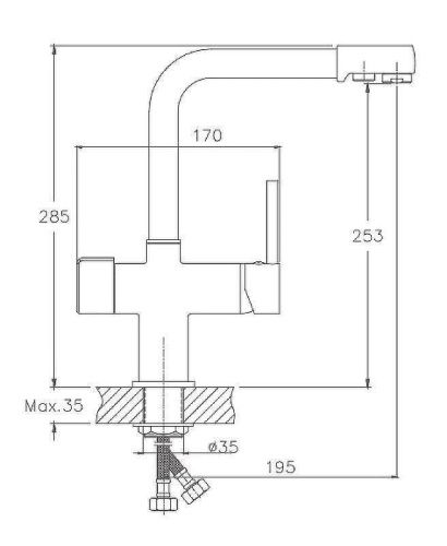 Смеситель для кухни Haiba HB70088 на мойку хром - фото 4