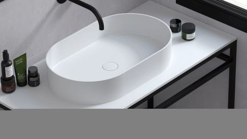 Раковина из искусственного камня Zenon Esla 4000.000.000.000.09342 60х40 накладная цвет белый - фото 3