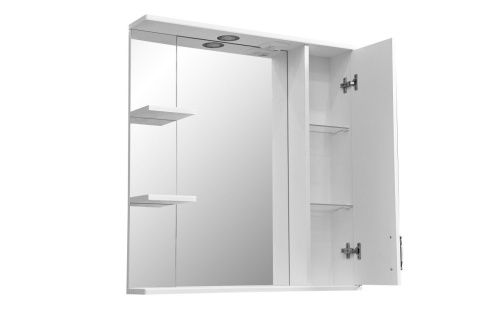 Зеркало-шкаф Stella Polar Кармела ольха SP-00000185 80х80 подвесной цвет белый - фото 4