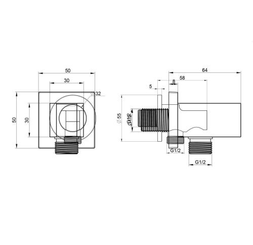 Держатель для душа с шланговым подключением Wonzon & Woghand WW-HZ2319-BN никель - фото 2