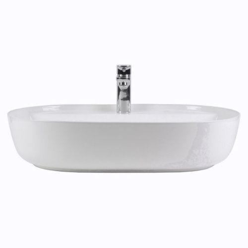 Раковина из сантехнического фарфора Bond Oval S01-600 60х40 накладная цвет белый 1 отверстие под смеситель - фото 3