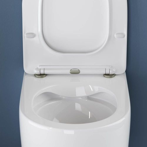 Унитаз подвесной Ceramica Nova MOMENTS CN3003 белый с сиденьем микролифт безободковый душевой смыв - фото 5