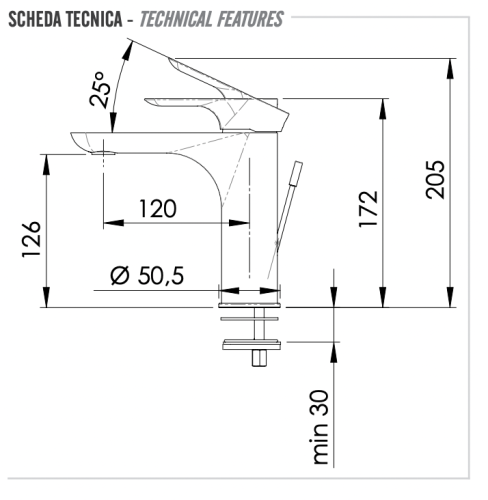 Смеситель для раковины Remer Infinity I10 на столешницу хром - фото 2