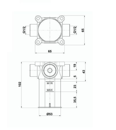 Внутренняя часть к смесителю с гигиеническим душем Oioli Universal OIPIMI25001B
