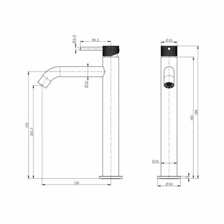 Смеситель для раковины Wonzon & Woghand WW-H1062-BG на столешницу золото