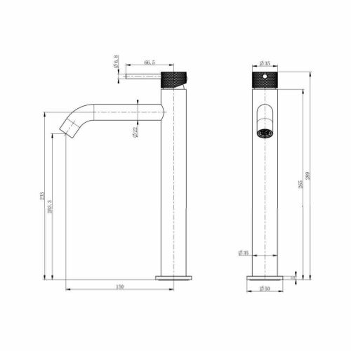 Смеситель для раковины Wonzon & Woghand WW-H1062-MB на столешницу черный - фото 5