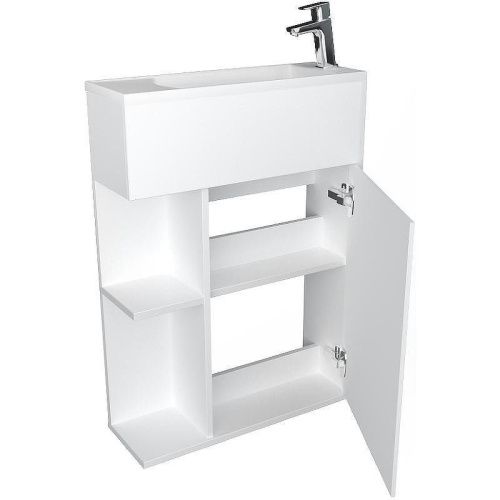 Тумба с раковиной 1MarKa Stretto У94717 60х20 подвесная цвет белый - фото 2
