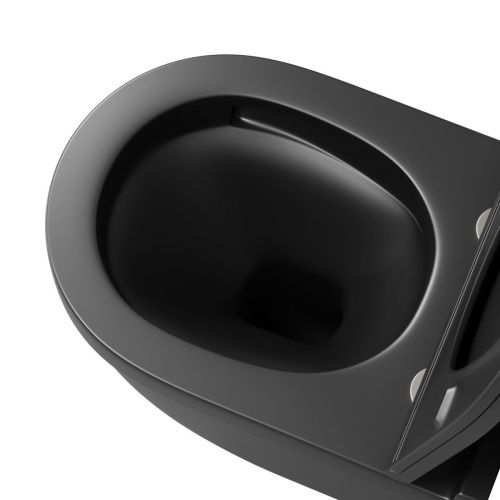 Унитаз подвесной Grossman Торнадо GR-4483BMSQ черный с сиденьем микролифт безободковый смыв торнадо - фото 4