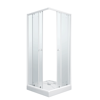 Душевой уголок Parly ZFQ81 80х80 стекло матовое профиль белый с поддоном