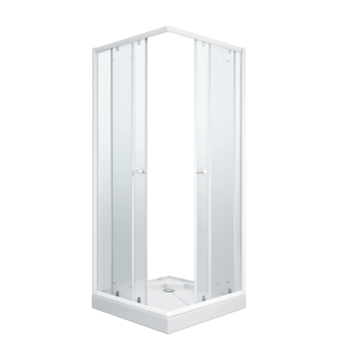 Душевой уголок Parly ZFQ81 80х80 стекло матовое профиль белый с поддоном