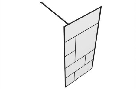 Душевая перегородка Bravat Blackline BG090.6414B 90х195 стекло прозрачное профиль черный