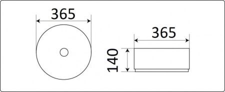 Раковина из сантехнического фаянса CeramaLux C1055 40х40 накладная цвет белый без отверстий под смеситель