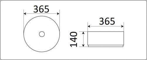 Раковина из сантехнического фаянса CeramaLux C1055 40х40 накладная цвет белый без отверстий под смеситель - фото 2