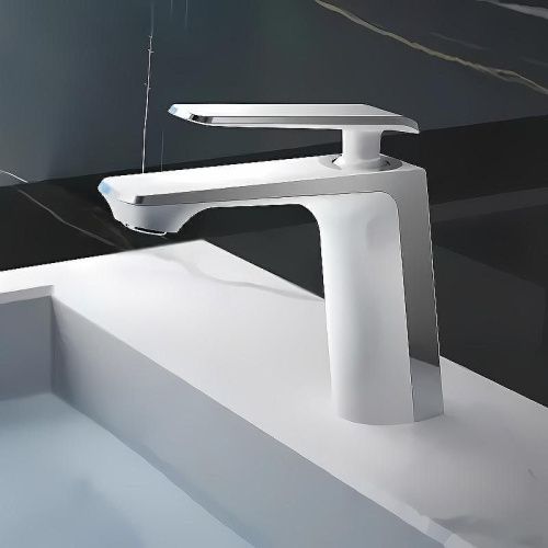 Смеситель Haiba HB548-8 HB10548-8 на раковину белый/хром - фото 4