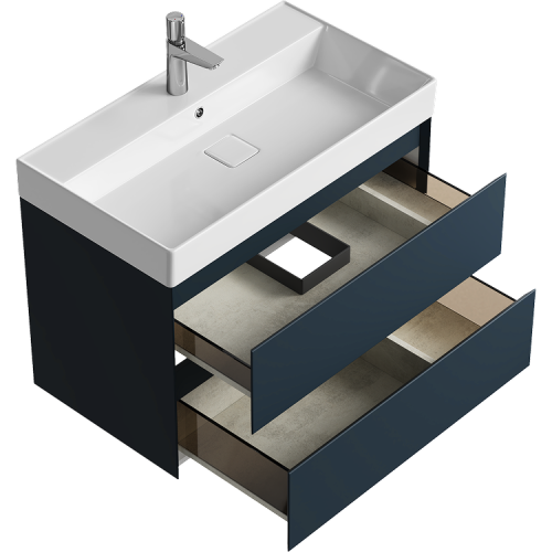 Тумба под раковину Aqwella Y GE01082GRM 80х50 подвесная цвет серый - фото 2