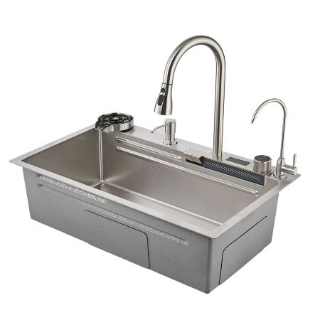 Кухонная мойка Savol S-SC002L 75х45 цвет серый поверхность матовая