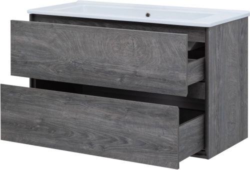 Тумба под раковину Aquanet Милан 00339972 110х50 подвесная цвет коричневый - фото 3