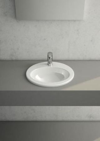 Раковина из сантехнического фарфора Vitra S20 5468B003-0001 50х40 накладная цвет белый 1 отверстие под смеситель