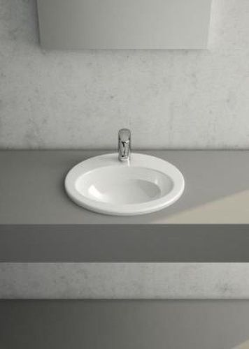 Раковина из сантехнического фарфора Vitra S20 5467B003-0001 50х50 накладная цвет белый 1 отверстие под смеситель - фото 2