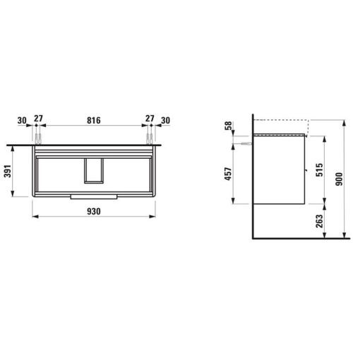 Тумба под раковину Laufen Base 4.0241.2.110.260.1 90х40 цвет белый - фото 2
