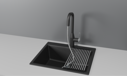 Смеситель для кухни Granula 8171, ТУРМАЛИН на мойку черный - фото 2