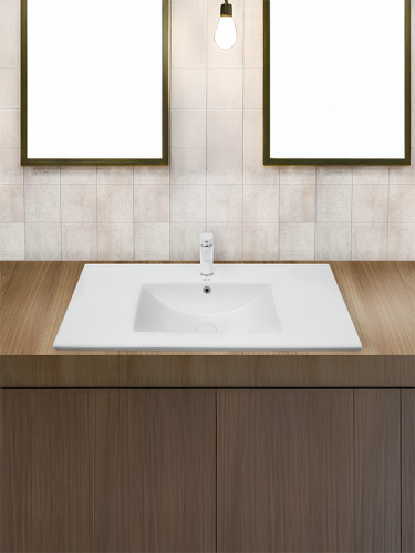 Раковина из сантехнического фаянса WeltWasser WW SK 10000005576 40 см встраиваемая цвет белый 1 отверстие под смеситель - фото 4