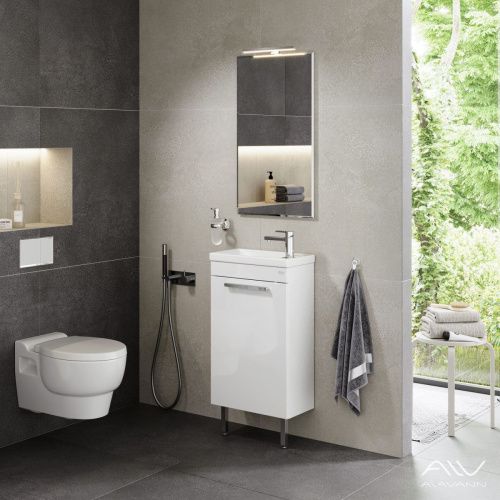 Тумба с раковиной Alavann Azzoro ALV0967000 50х30 напольная цвет белый - фото 5