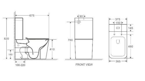 Унитаз напольный с бачком WeltWasser WW GELBACH XL 001 MT-GR (10000005777) серый с сиденьем микролифт безободковый душевой смыв - фото 2