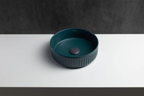 Раковина керамическая Allen Brau Fantasy 4.11032.PT 40х40 накладная цвет зеленый без отверстий под смеситель - фото 5