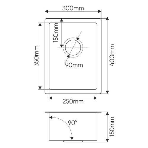 Кухонная мойка Melana ProfLine MLN-R3040H 30х40 цвет серый поверхность матовая - фото 4
