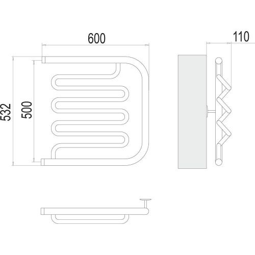 Полотенцесушитель водяной Terminus 4620768880988 60х55 хром - фото 3