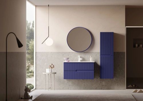 Тумба с раковиной Orka Moonlight 5001498 90х50 подвесная цвет синий - фото 3