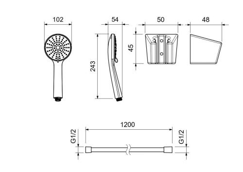 Душевой гарнитур Aquatek БЕТТА AQ2032MB настенный черный - фото 4