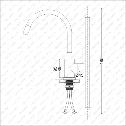Смеситель для кухни Melana Elastico 610401W на мойку - фото 2