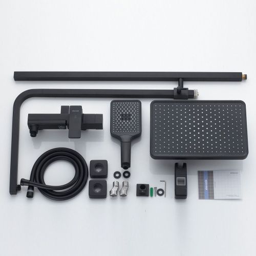 Душевая стойка Shevanik S4636H настенная цвет черный - фото 4