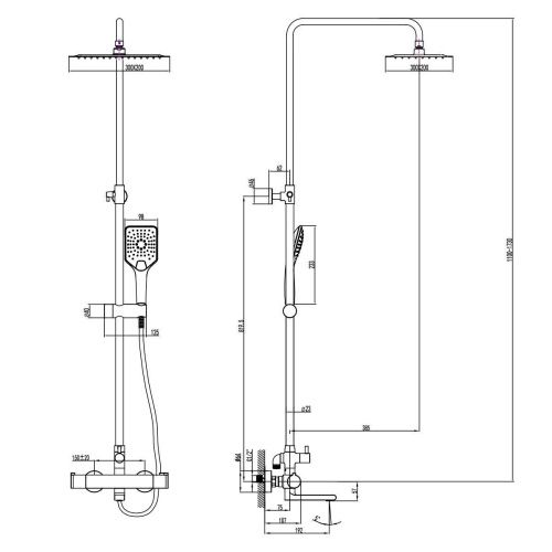 Душевая стойка LeMark Yeti LM7862C настенная цвет хром с термостатом - фото 2