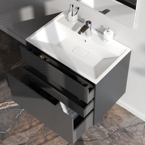 Тумба под раковину Am.Pm Inspire V2.0 M50AFHX0803GM 80х50 подвесная цвет серый - фото 4