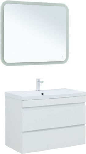 Тумба под раковину Aquanet Нота NEW 00335419 90х50 подвесная цвет белый - фото 5