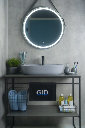 Раковина керамическая Gid Geométrico 53341 60х40 накладная цвет серый 1 отверстие под смеситель