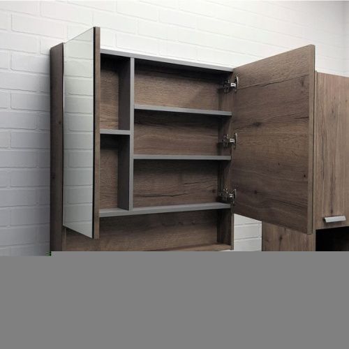 Зеркало-шкаф Comforty Никосия 00-00007619CF 80х80 подвесной цвет коричневый - фото 4