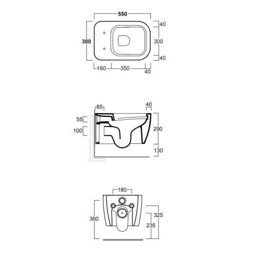 Чаша унитаза подвесная Simas Henges HE18bi matt цвет белый без сиденья безободковая каскадный смыв - фото 2