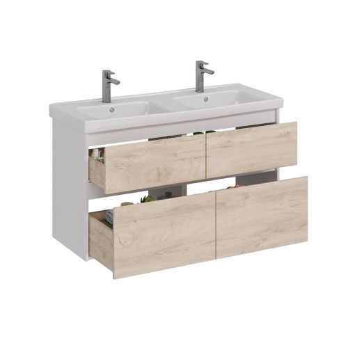 Тумба под раковину LeMark Combi LM03C125T-dub 120х40 напольная цвет бежевый/белый - фото 2