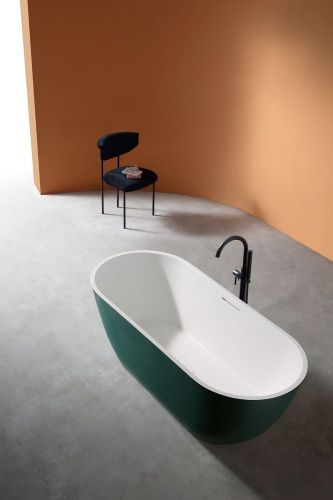 Ванна из искусственного камня Abber Frankfurt AM9941MBG 170х75 отдельностоящая овальная с каркасом - фото 3